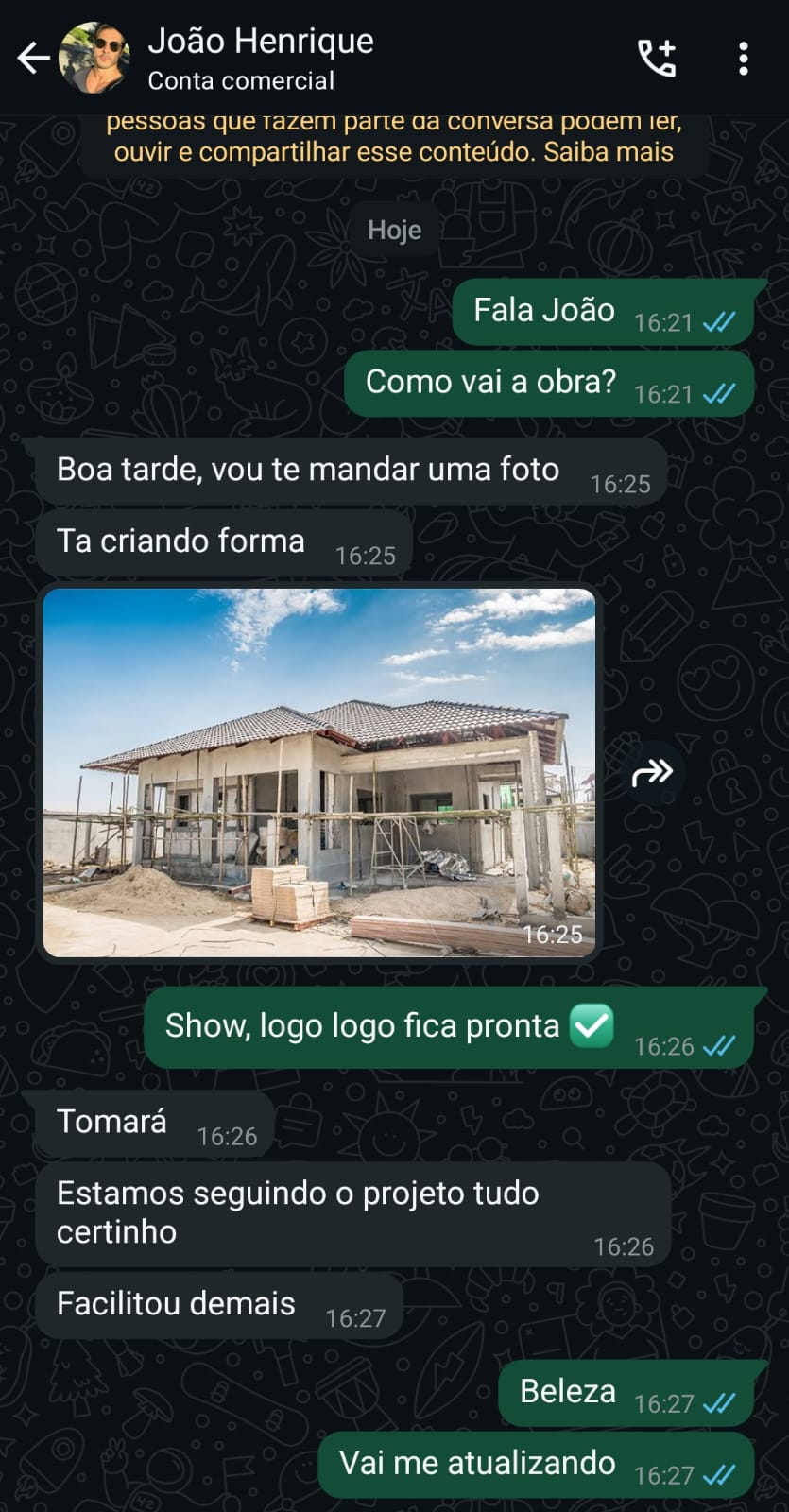 Conversa WhatsApp - João Henrique