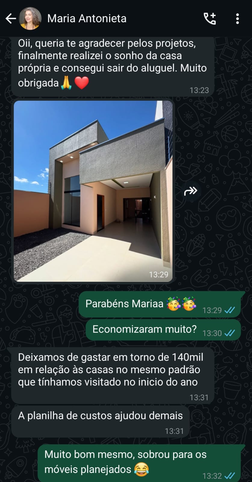 Conversa WhatsApp - Maria Antonieta